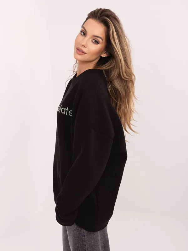 Bluza oversize z haftowanym napisem w stylu casual