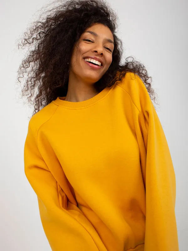 Fuksjowa dresowa bluza basic o kroju oversize