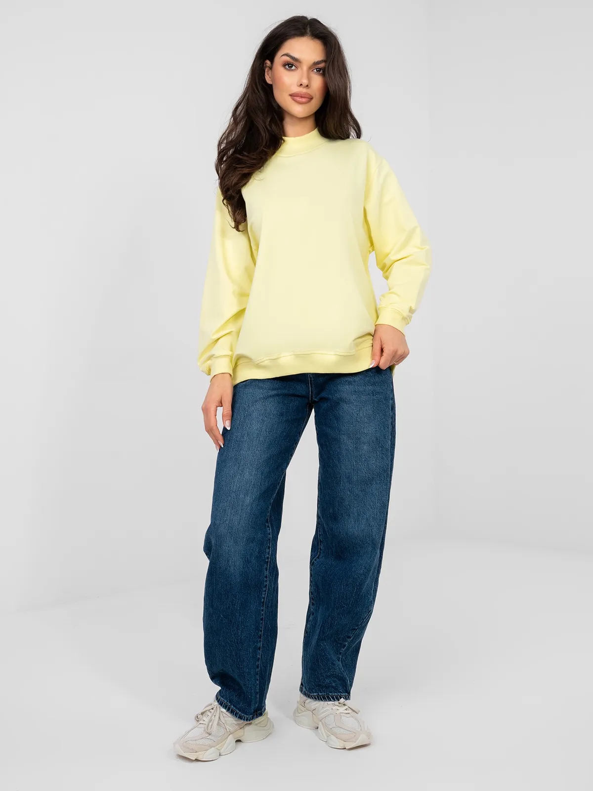 Brudnoróżowa bawełniana bluza basic - zdjęcie 5