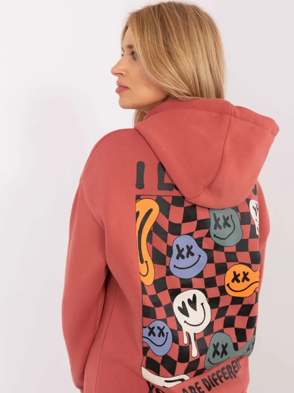 Casualowa bluza z kapturem i nadrukami oversize