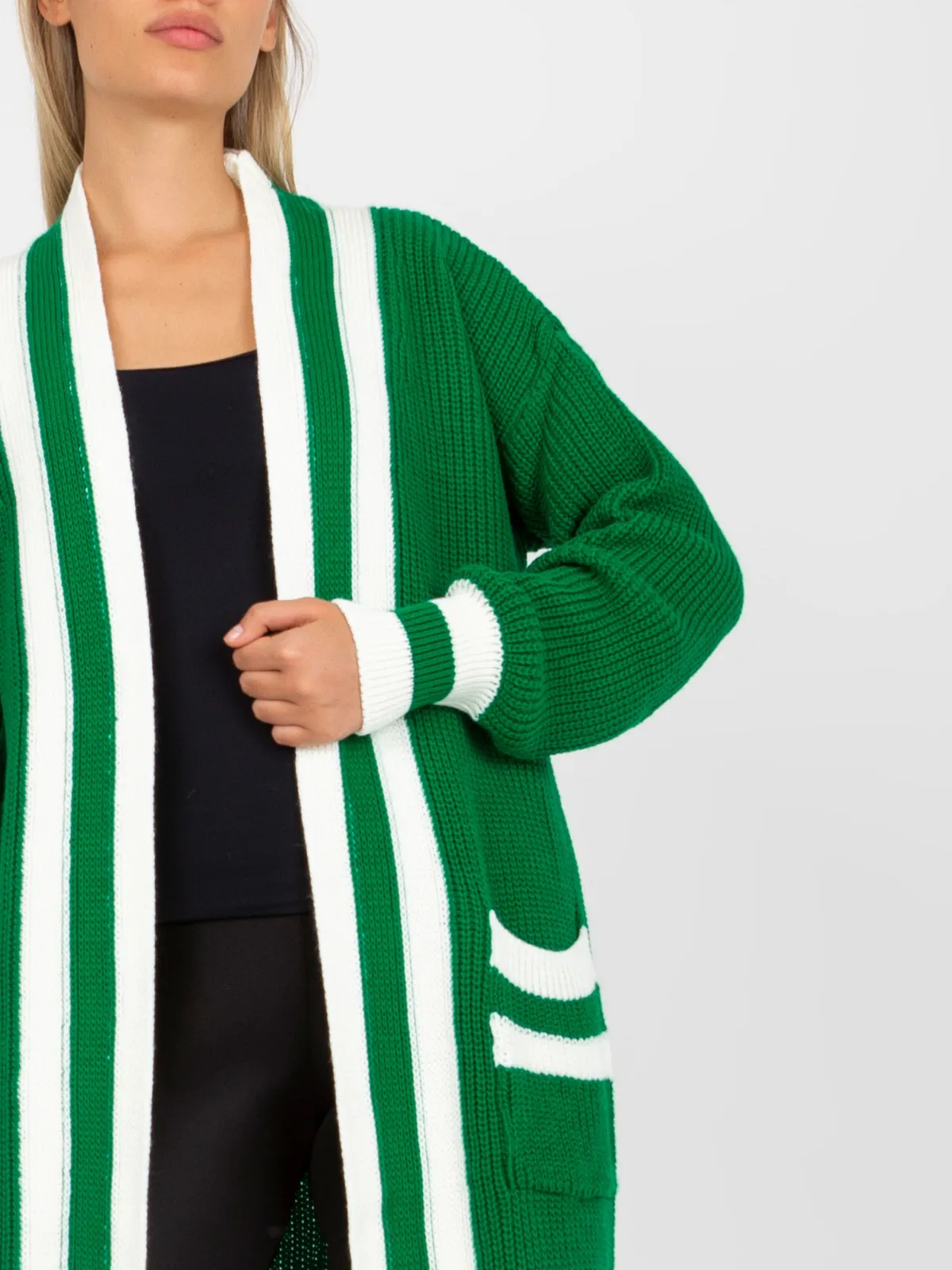Fluo różowy luźny kardigan bez zapięcia RUE PARIS - zdjęcie 4