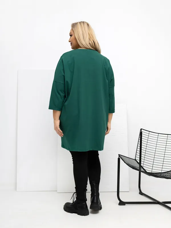 Casualowa tunika oversize z praktycznymi kieszeniami - widok 2