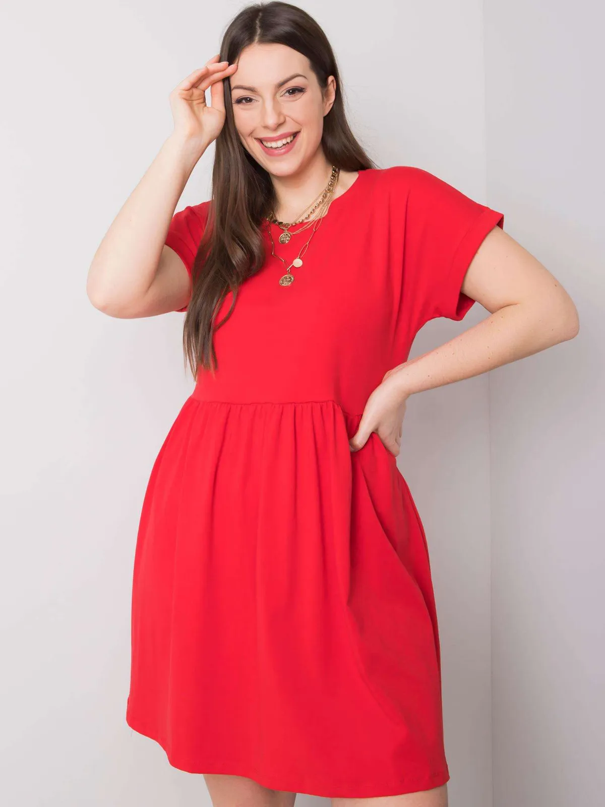 Czarna sukienka plus size z bawełny - zdjęcie 3
