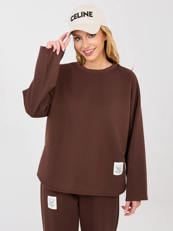 Komplet casualowy z bluzą oversize i zaokrąglonym dołem - widok 2
