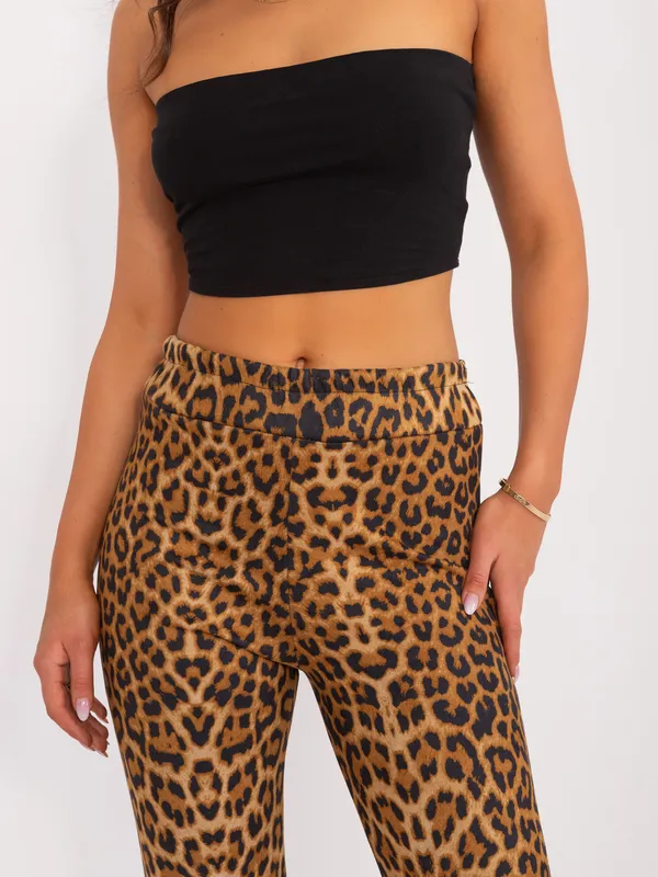 Dopasowane legginsy z wysokim stanem w cętki - widok 2