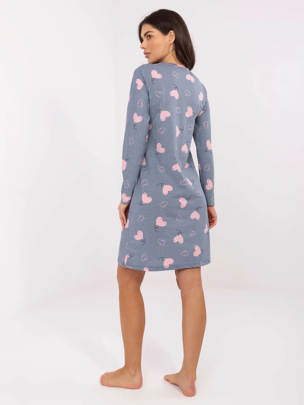 Koszula nocna z długim rękawem i guzikami - zdjęcie 1