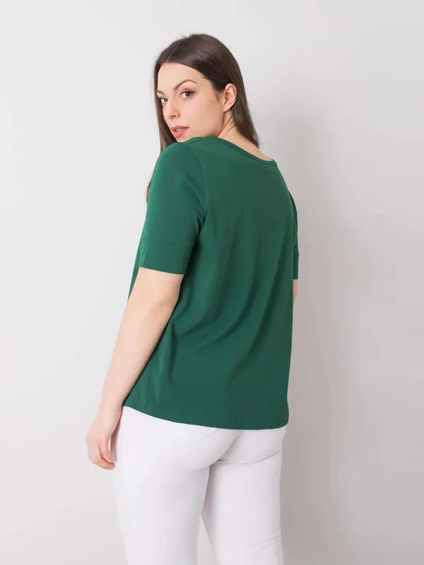 Klasyczny T-shirt z wywiniętymi rękawami do codziennych stylizacji - widok 2