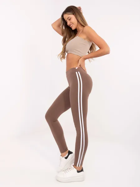 Fioletowe legginsy z lampasami