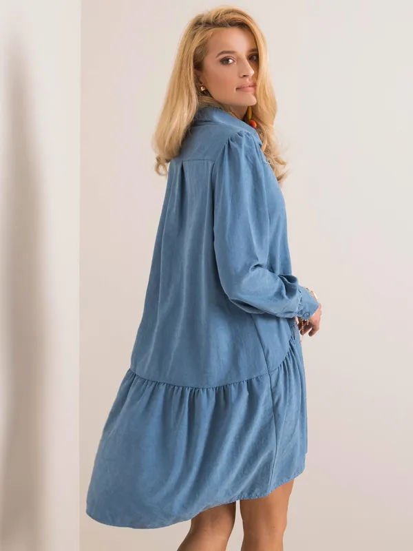 Niebieska sukienka oversize - widok 2