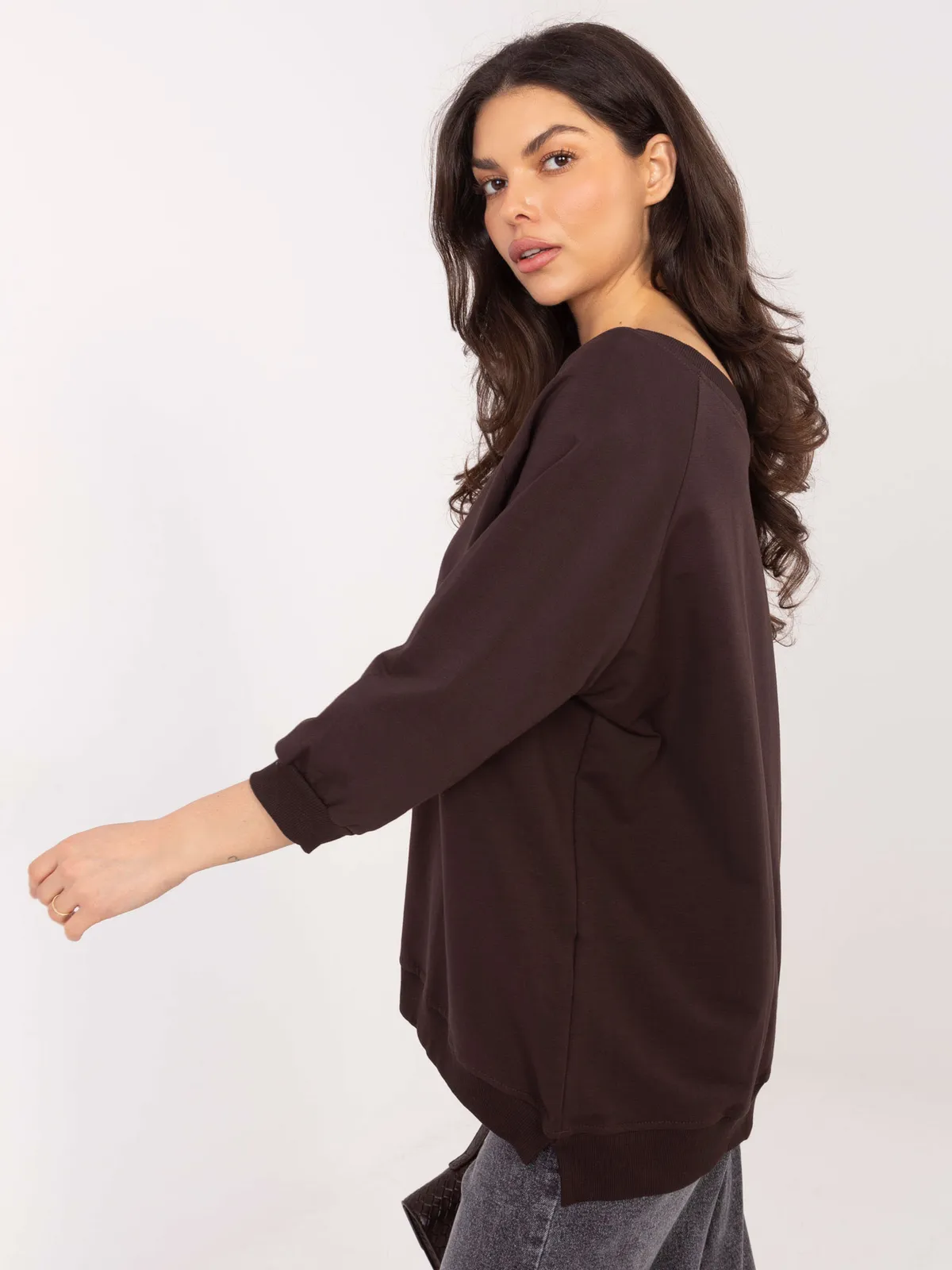 RUE PARIS Czarna bluza oversize - zdjęcie 3