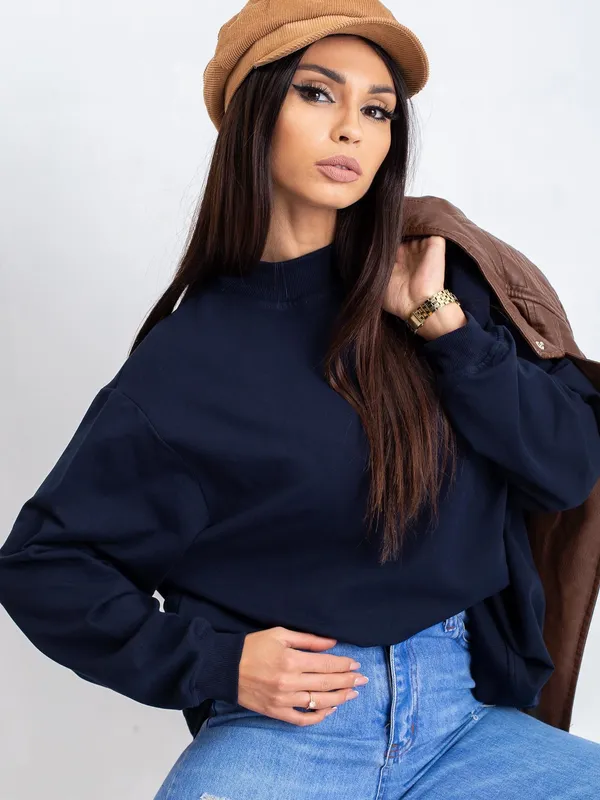 Granatowa bawełniana bluza basic
