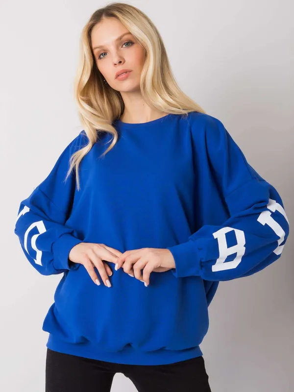 Oversize'owa bluza z nadrukami w stylu uczelnianym