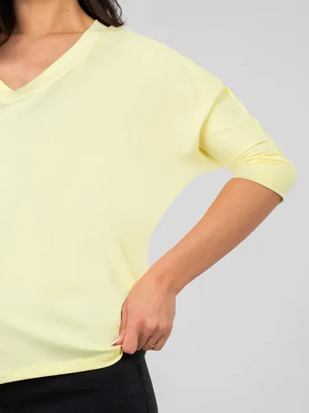 Casualowa bluzka oversize z rękawem trzy czwarte