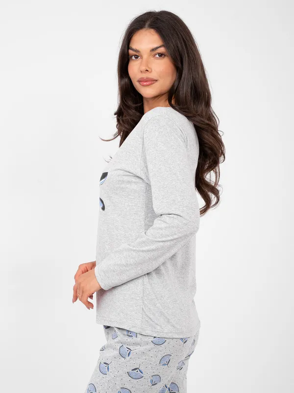 Wygodna bluzka z długim rękawem i nadrukiem