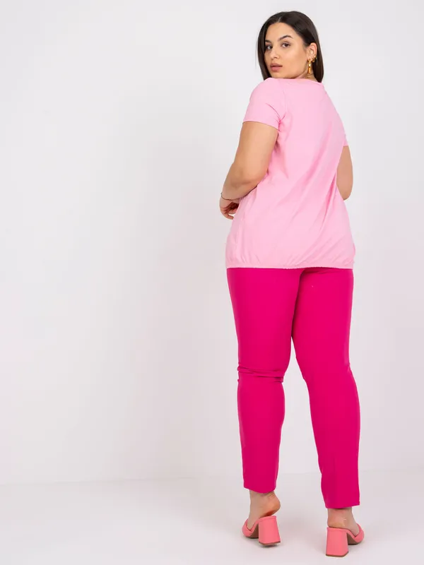 Jasnoniebieska bawełniana bluzka plus size - widok 2