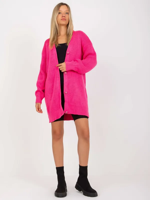 Ecru długi sweter rozpiany o kroju oversize RUE PARIS
