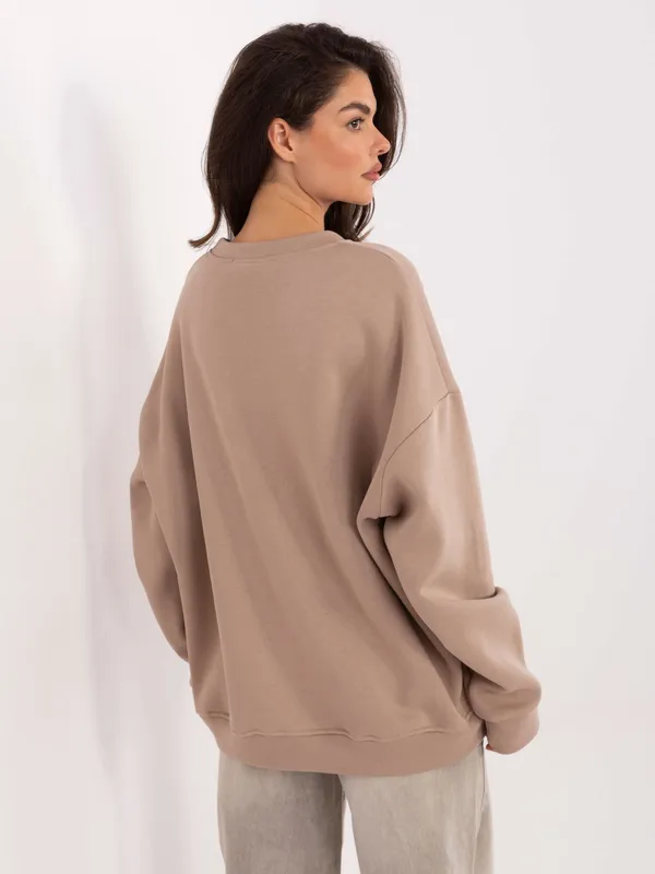 Bluza oversize z wypukłym napisem w stylu casual - widok 2