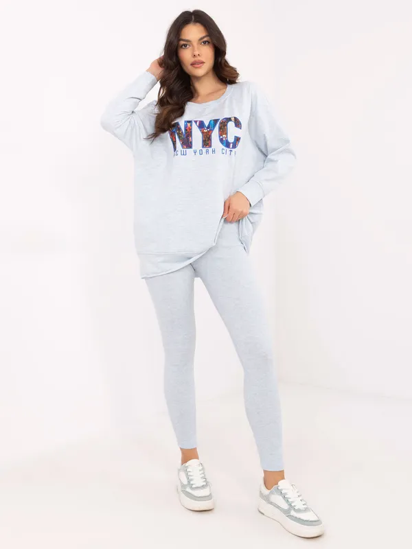 Casualowy komplet z bluzą oversize i legginsami - widok 2