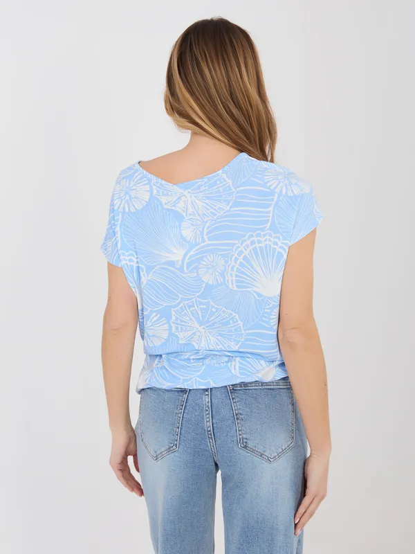 T-shirt o luźnym kroju z geometrycznym wzorem