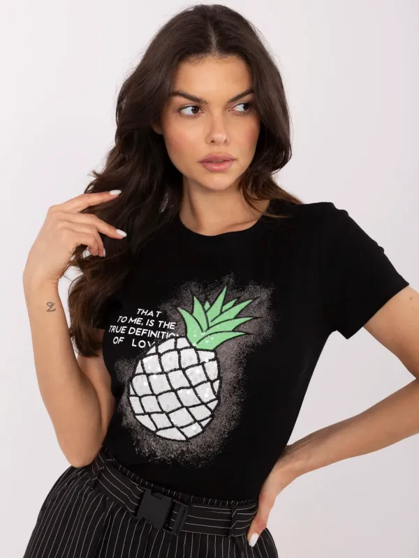 T-shirt z wakacyjnym nadrukiem ananasa i napisem - widok 2