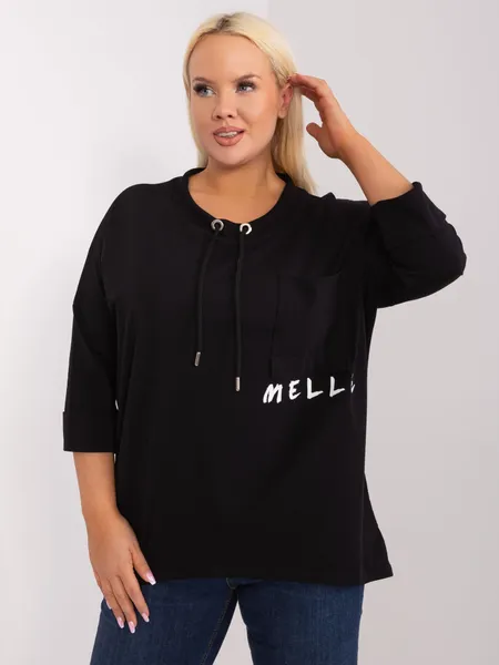 Casualowa bluzka oversize z ozdobnymi troczkami
