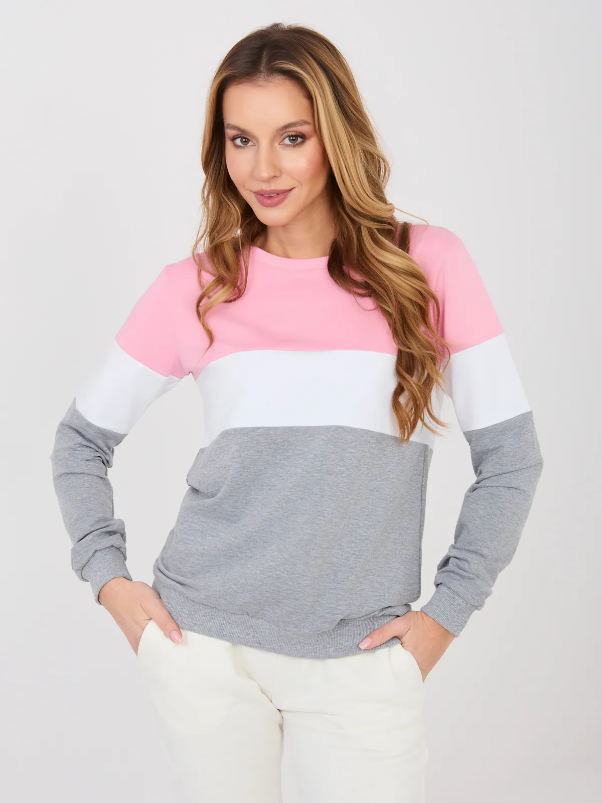 RUE PARIS Czarno-beżowa bluza damska - zdjęcie 2
