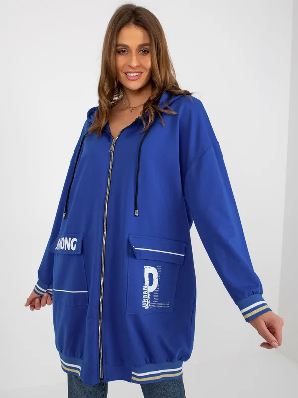 Beżowa długa bluza rozpinana o kroju oversize