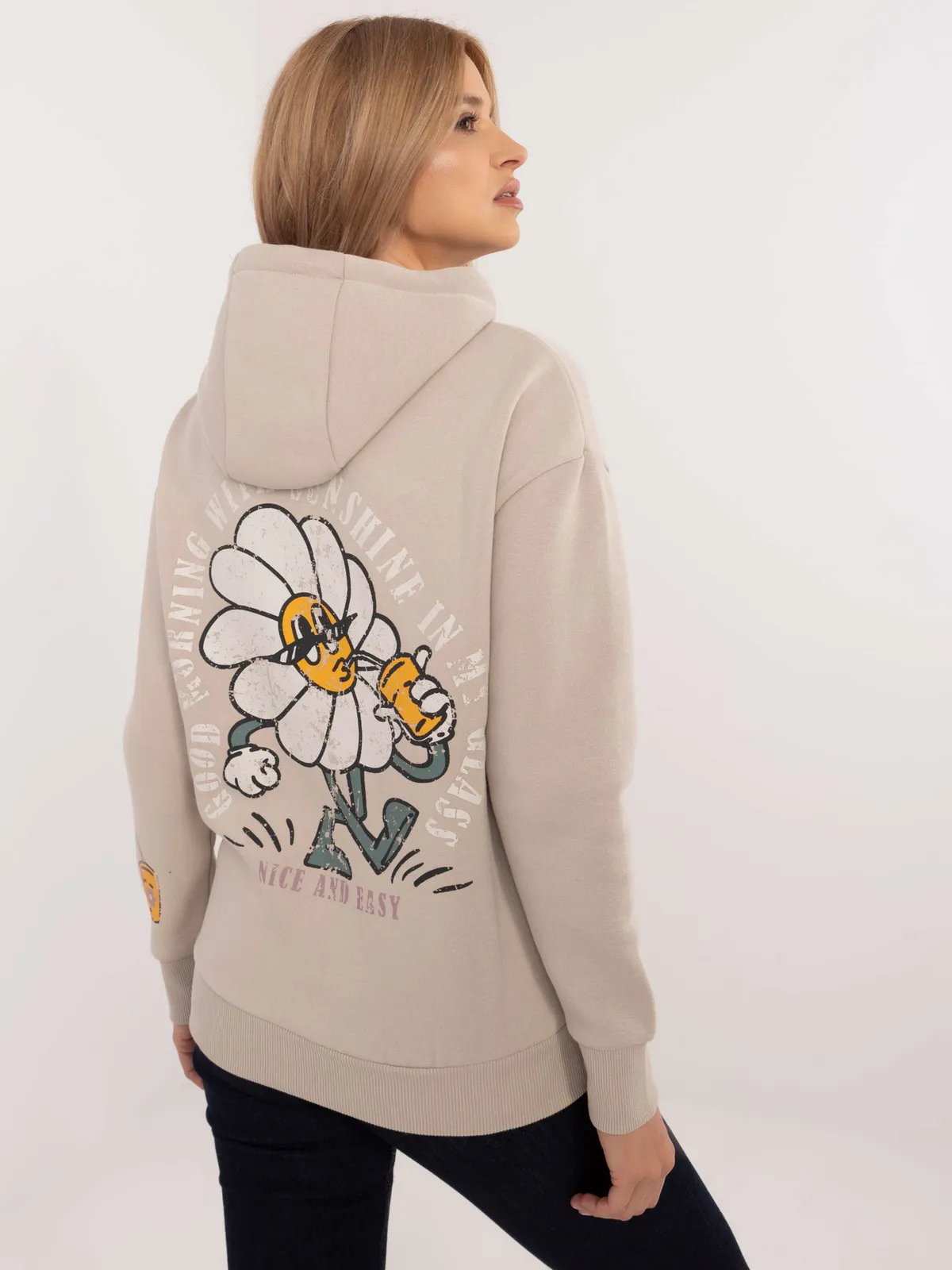 Bluza oversize z graficznym motywem retro - zdjęcie 2