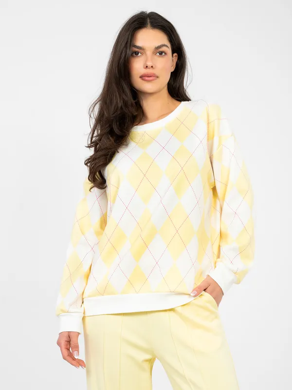 Bluza oversize w klasyczny wzór karo - widok 2