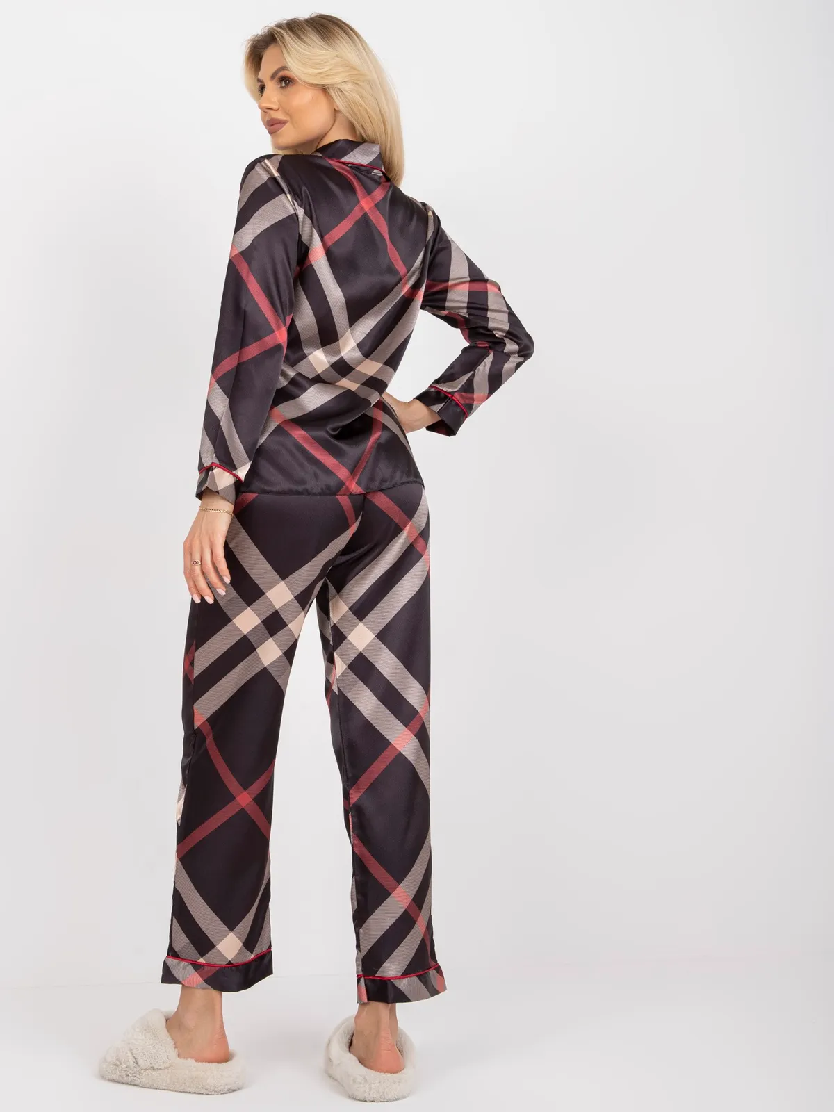 Elegancki komplet piżamowy z koszulą i spodniami - zdjęcie 1