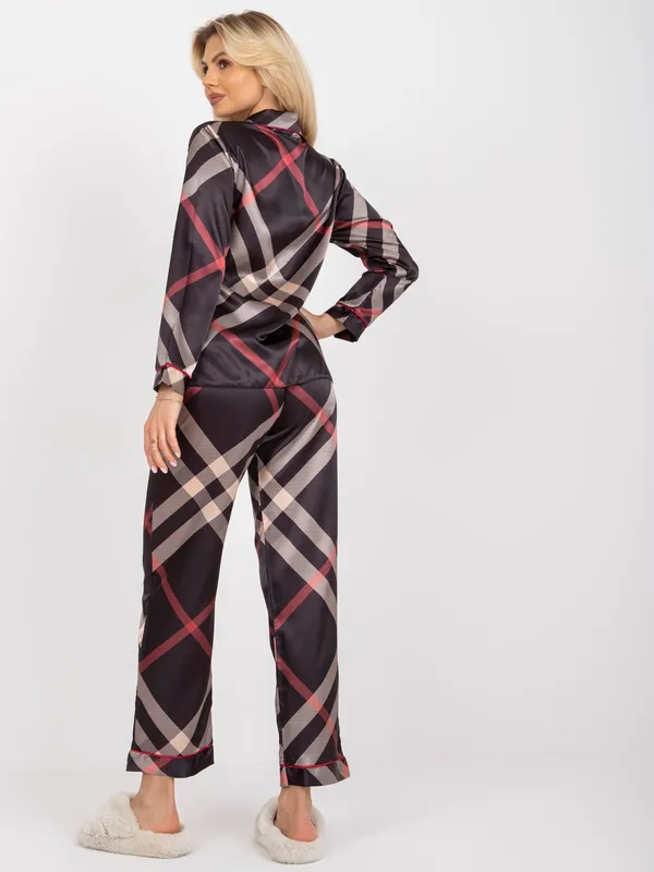 Elegancki komplet piżamowy z koszulą i spodniami