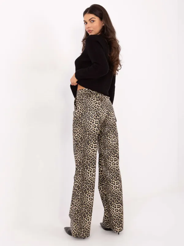 Eleganckie spodnie z wysokim stanem typu palazzo - widok 2