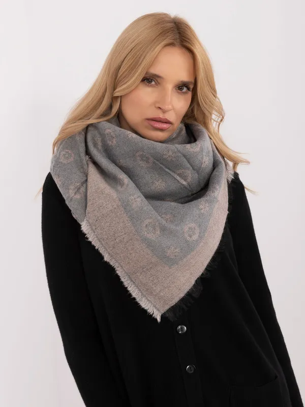 Oversize szalik z motywem w stylu retro - widok 2