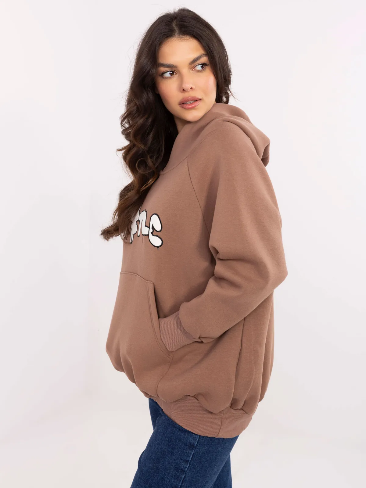 Bluza oversize z kapturem i nadrukiem graffiti - zdjęcie 1