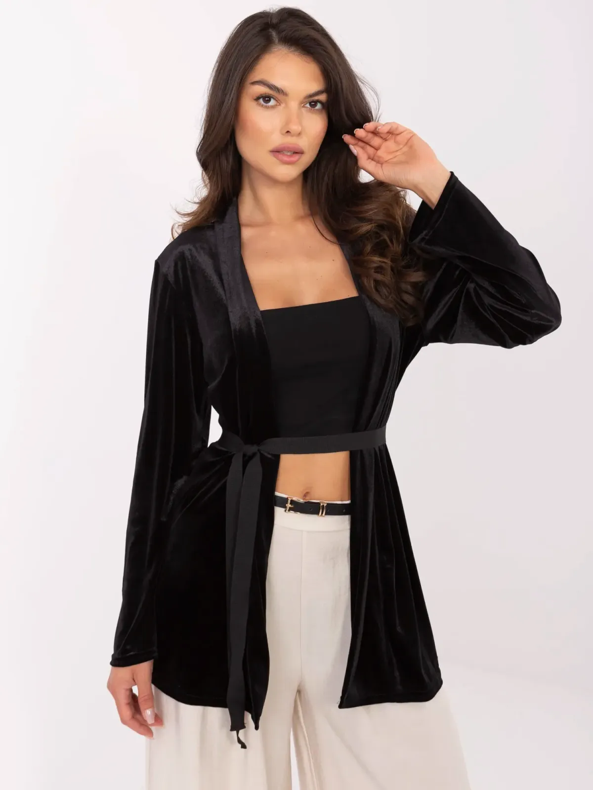 Wizytowa narzutka z wiązaniem w talii - zdjęcie 1