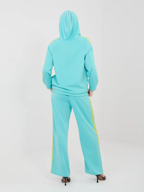 Komplet dresowy z bluzą i spodniami wide leg