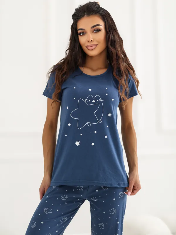 Wygodna koszulka z krótkim rękawem i nadrukiem