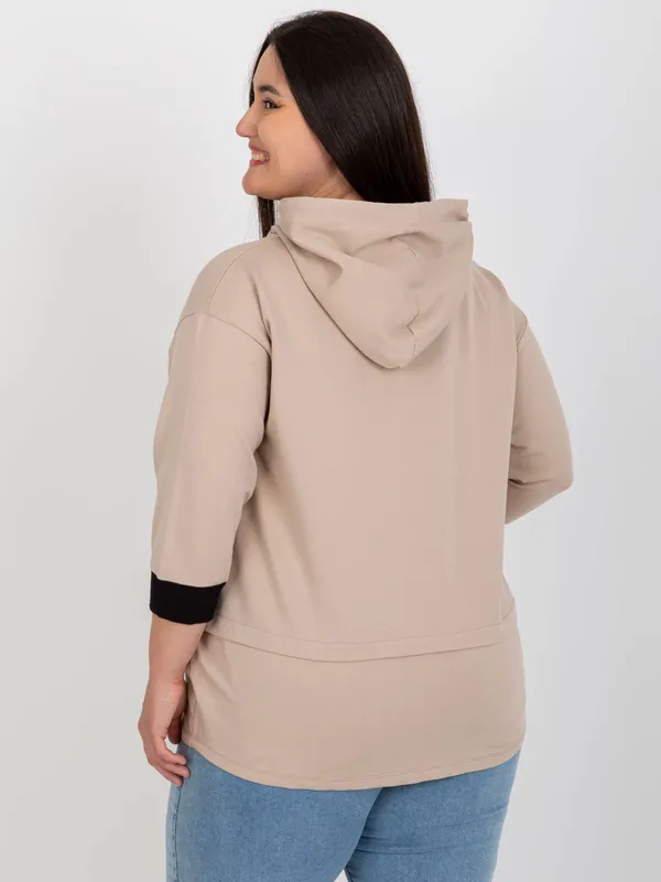 Czarna dresowa bluza plus size z kieszeniami