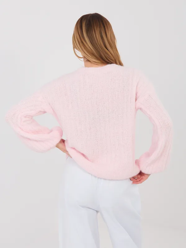 Sweter o kroju oversize z bufiastymi rękawami