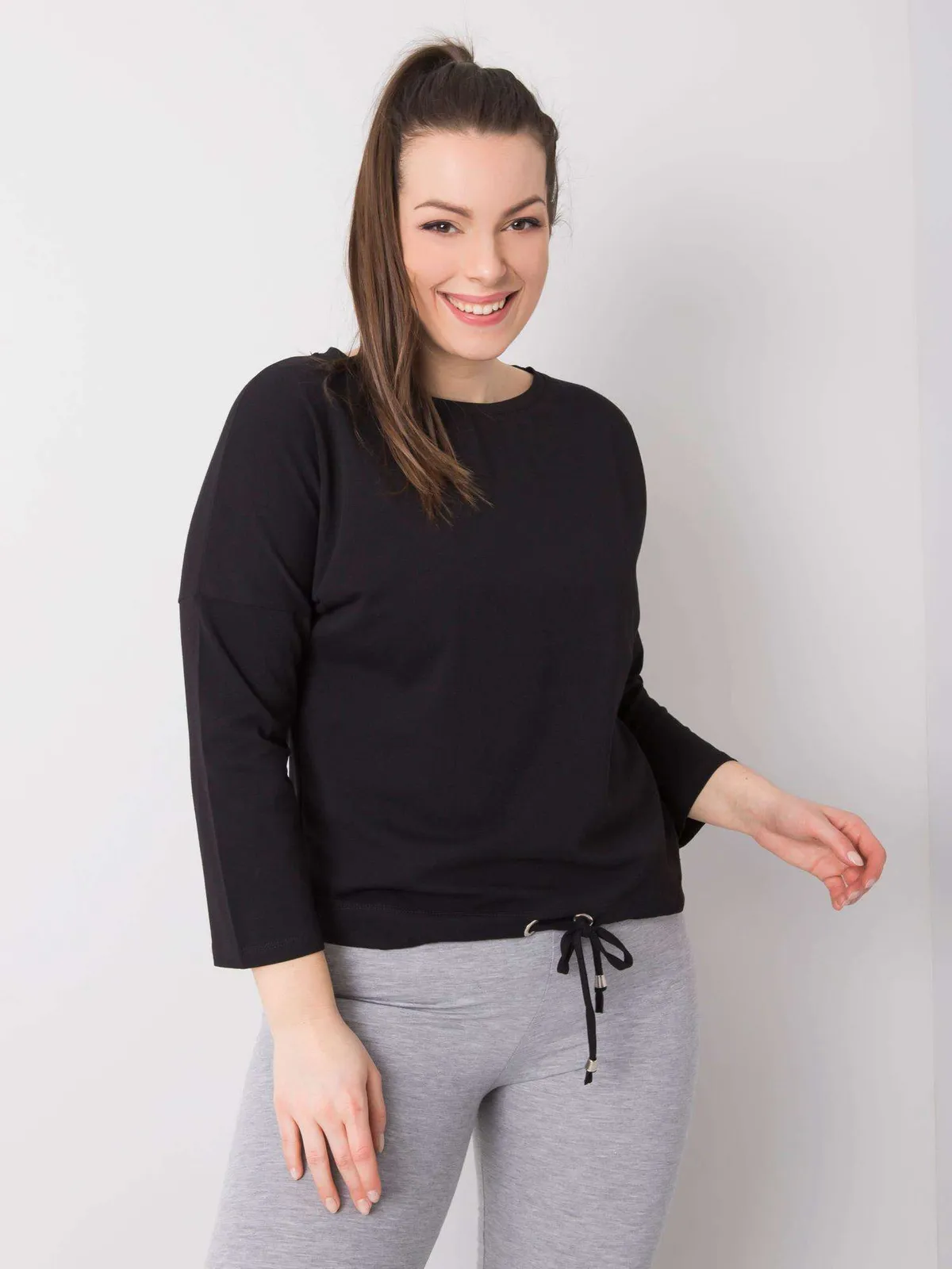 Biała bluzka plus size z bawełny - zdjęcie 5