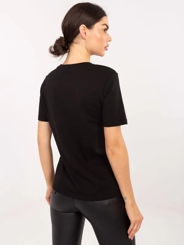 Casualowy T-shirt z haftowanym motywem zwierzęcym - widok 2