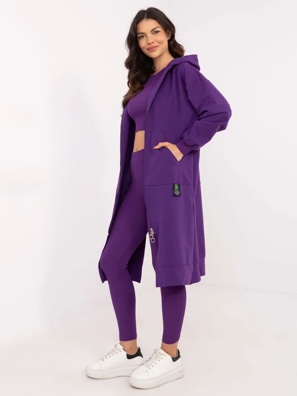 Sportowy komplet z długą bluzą i legginsami