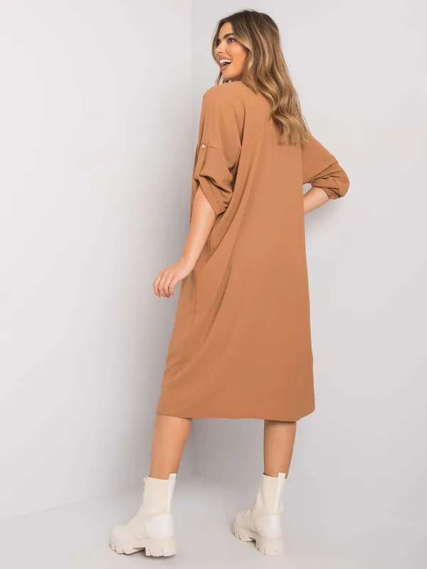 Ciemnoniebieska sukienka oversize - widok 2