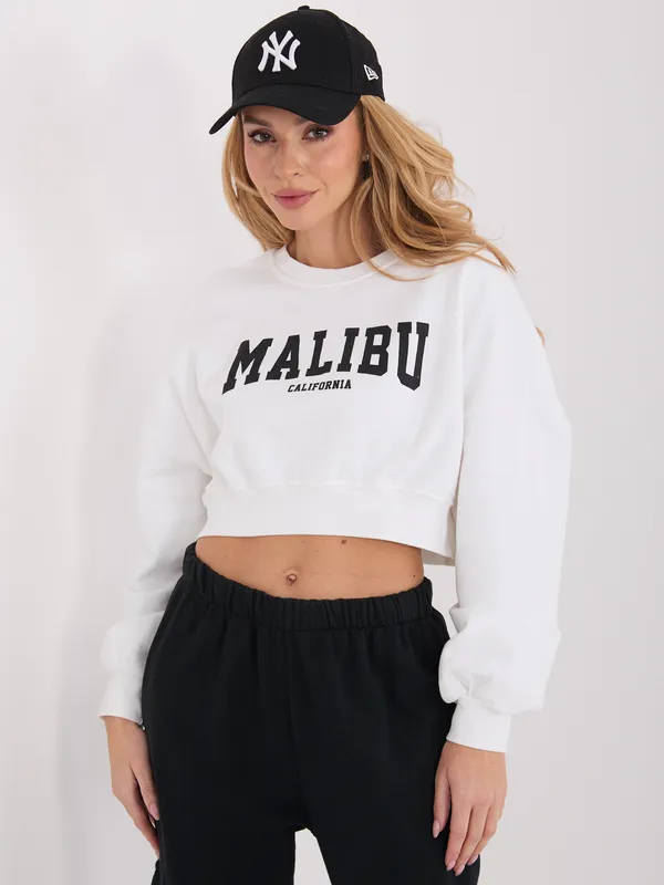 Krótka bluza typu crop z nadrukiem