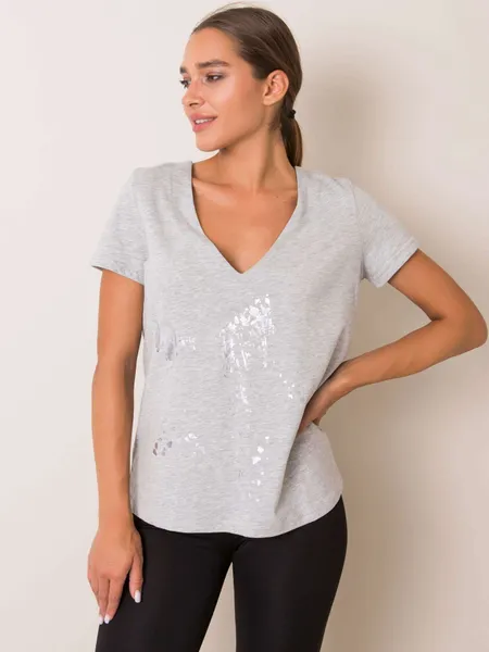 FOR FITNESS Szary t-shirt damski