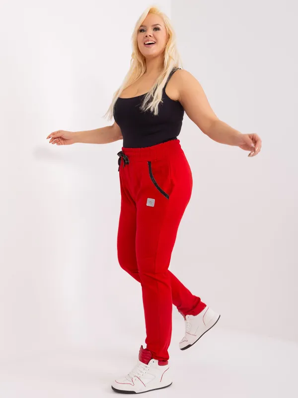 Casualowe spodnie dresowe z wiązaniem w pasie