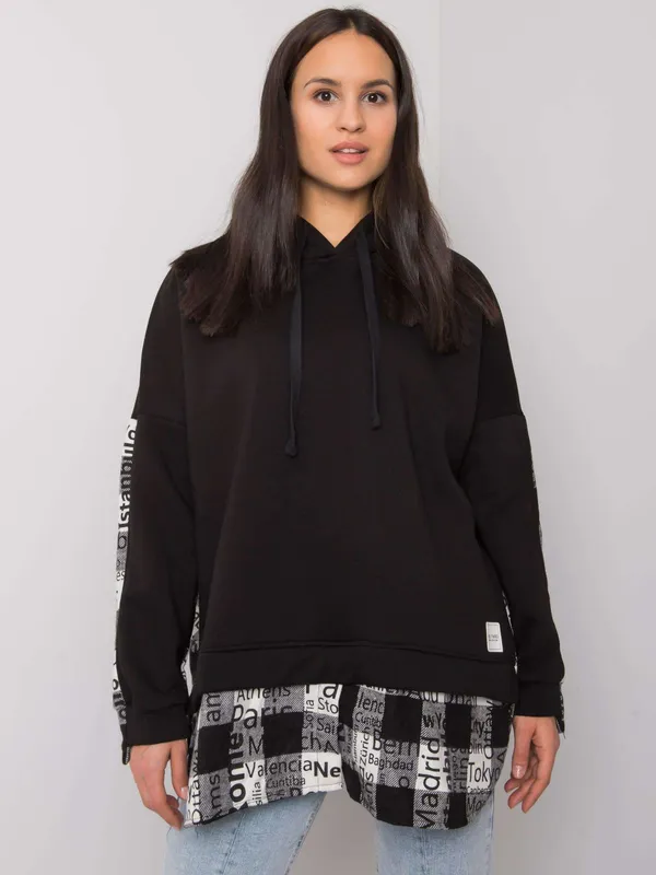 Oversize bluza z kapturem i nadrukiem miast