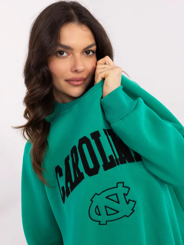 Bluza oversize z naszywanym napisem w stylu varsity - widok 2