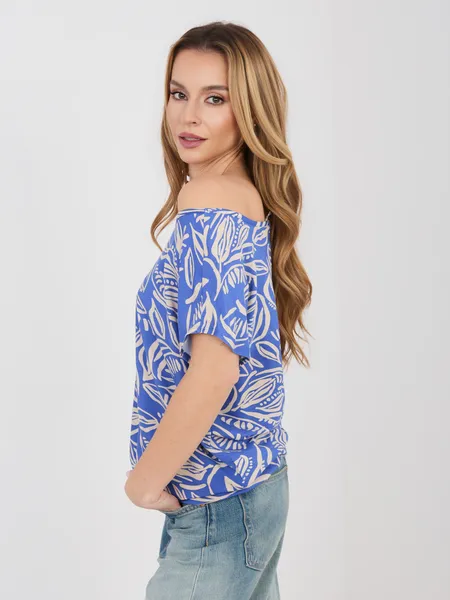 T-shirt z roślinnym nadrukiem w stylu casual