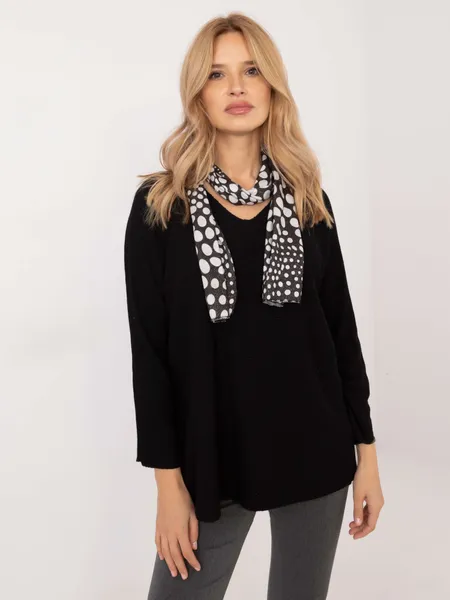 Casualowa bluzka oversize z dekoracyjnym szalem